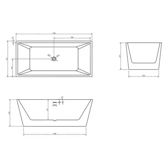 АКРИЛОВАЯ ВАННА ABBER AB9224-1.7 БЕЛАЯ