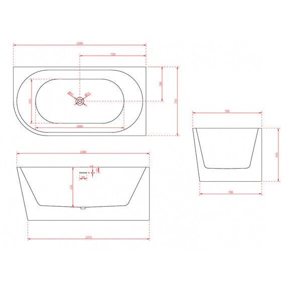 АКРИЛОВАЯ ВАННА ABBER AB9257-1.5 R БЕЛАЯ