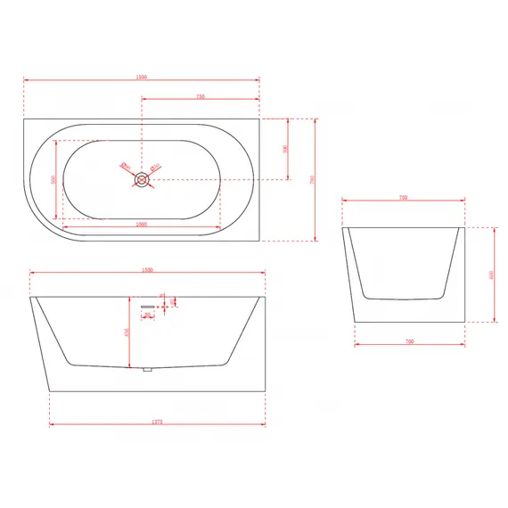 АКРИЛОВАЯ ВАННА ABBER AB9257-1.5 R БЕЛАЯ