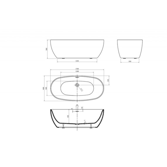 АКРИЛОВАЯ ВАННА ABBER AB9265-1.7 БЕЛАЯ