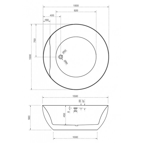 АКРИЛОВАЯ ВАННА ABBER AB9280 БЕЛАЯ