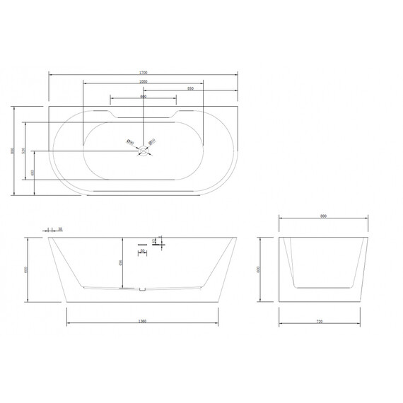 АКРИЛОВАЯ ВАННА ABBER AB9296-1.7 БЕЛАЯ