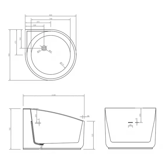 АКРИЛОВАЯ ВАННА ABBER AB9305 БЕЛАЯ