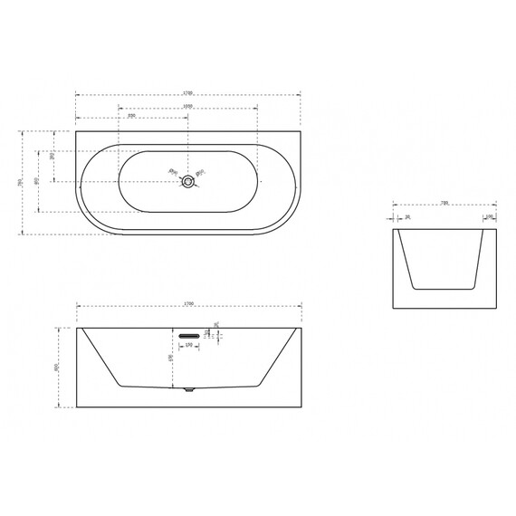 АКРИЛОВАЯ ВАННА ABBER AB9310 БЕЛАЯ
