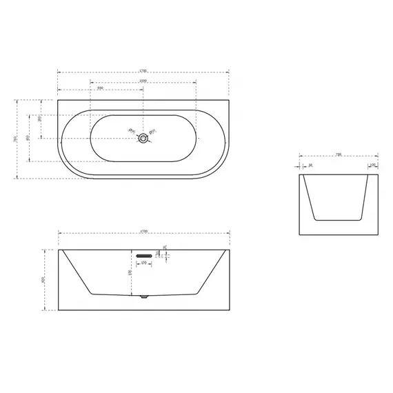 АКРИЛОВАЯ ВАННА ABBER AB9310 БЕЛАЯ