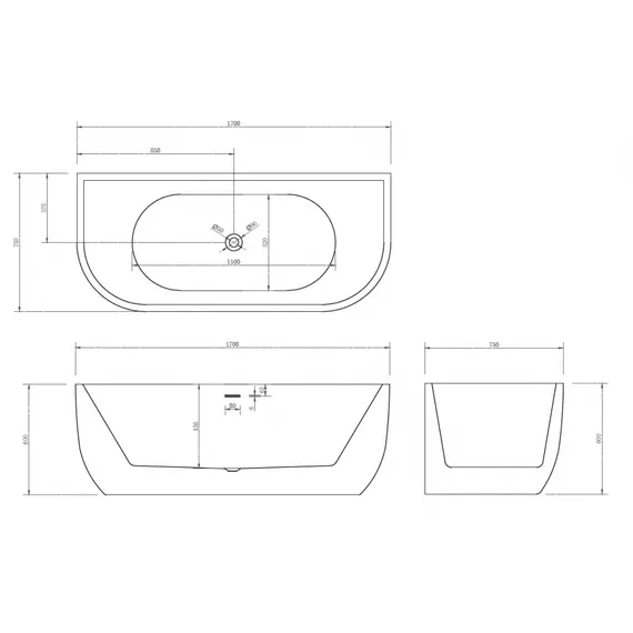 АКРИЛОВАЯ ВАННА ABBER AB9316 БЕЛАЯ