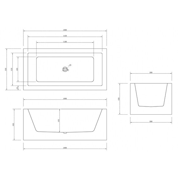 АКРИЛОВАЯ ВАННА ABBER AB9406-1.6 БЕЛАЯ