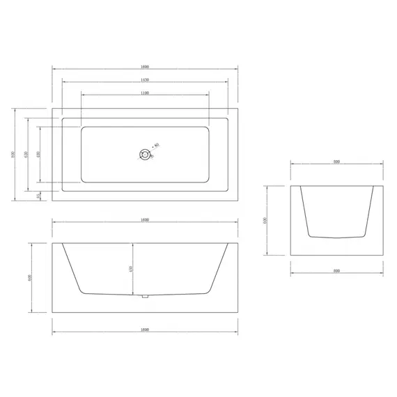 АКРИЛОВАЯ ВАННА ABBER AB9406-1.6 БЕЛАЯ