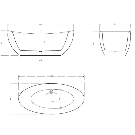АКРИЛОВАЯ ВАННА ABBER AB9236 БЕЛАЯ