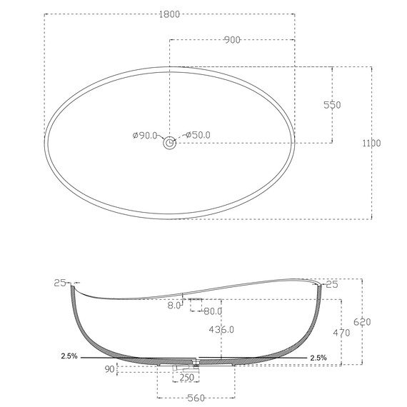 АКРИЛОВАЯ ВАННА ABBER AB9239 БЕЛАЯ