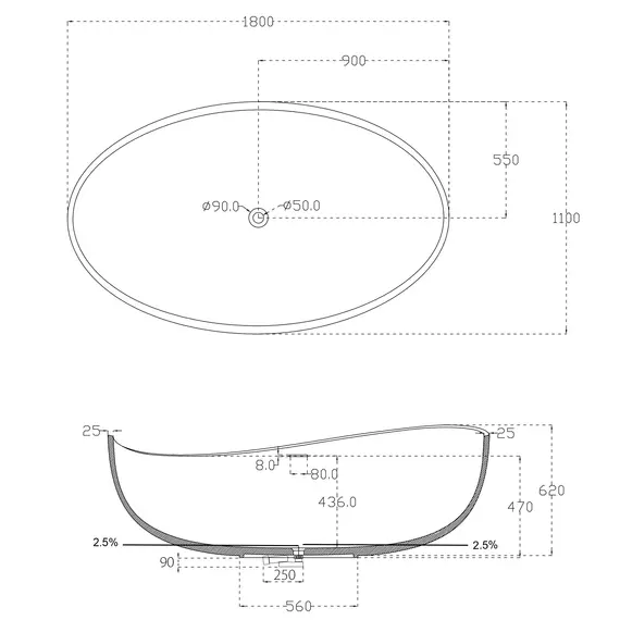 АКРИЛОВАЯ ВАННА ABBER AB9239 БЕЛАЯ