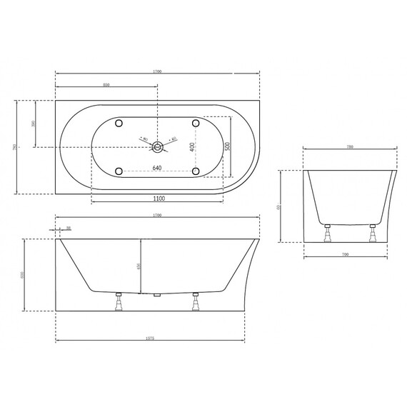 АКРИЛОВАЯ ВАННА ABBER AB9257-1.7 L БЕЛАЯ