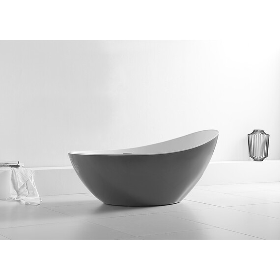 АКРИЛОВАЯ ВАННА ABBER AB9233G СЕРАЯ