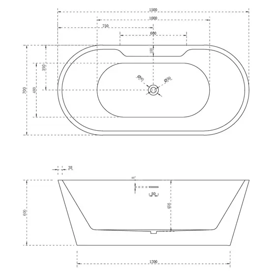 АКРИЛОВАЯ ВАННА ABBER AB9299-1.5 БЕЛАЯ