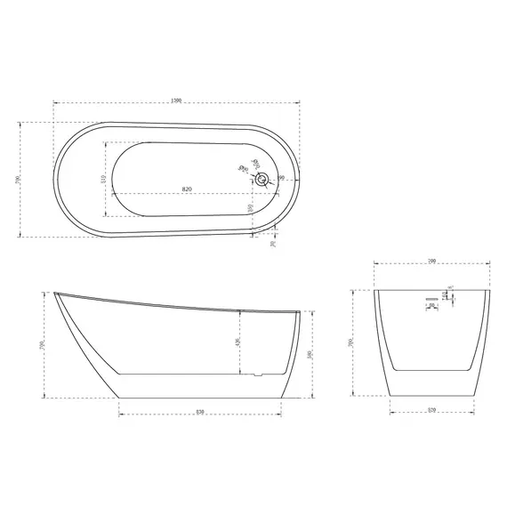 АКРИЛОВАЯ ВАННА ABBER AB9353-1.3 БЕЛАЯ