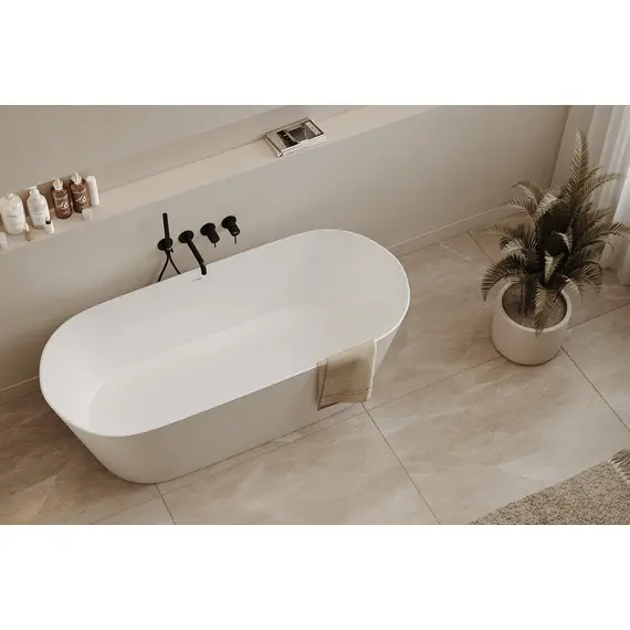 ВАННА ИЗ ИСКУССТВЕННОГО КАМНЯ ABBER STEIN AS9622 БЕЛАЯ МАТОВАЯ