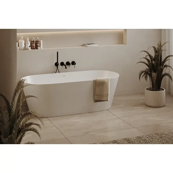 ВАННА ИЗ ИСКУССТВЕННОГО КАМНЯ ABBER STEIN AS9622 БЕЛАЯ МАТОВАЯ