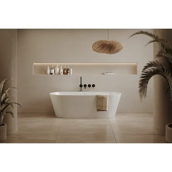 ВАННА ИЗ ИСКУССТВЕННОГО КАМНЯ ABBER STEIN AS9622 БЕЛАЯ МАТОВАЯ