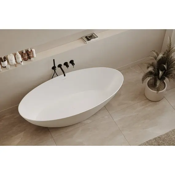 ВАННА ИЗ ИСКУССТВЕННОГО КАМНЯ ABBER STEIN AS9625-1.6 БЕЛАЯ МАТОВАЯ