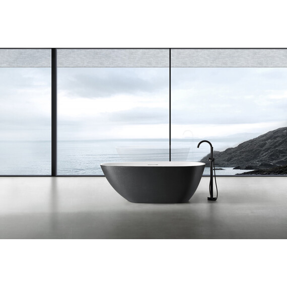 ВАННА ИЗ ИСКУССТВЕННОГО КАМНЯ ABBER DORTMUND AM9911BW ЧЕРНО-БЕЛАЯ МАТОВАЯ