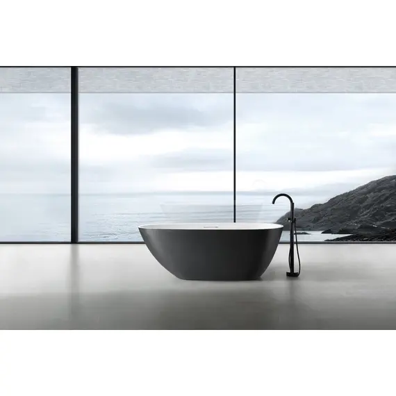 ВАННА ИЗ ИСКУССТВЕННОГО КАМНЯ ABBER DORTMUND AM9911BW ЧЕРНО-БЕЛАЯ МАТОВАЯ