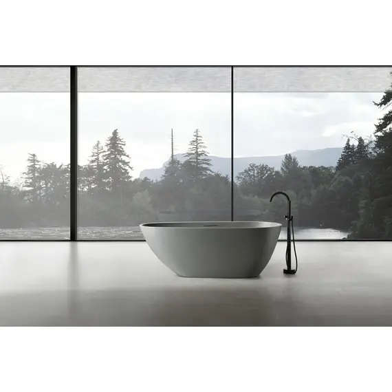 ВАННА ИЗ ИСКУССТВЕННОГО КАМНЯ ABBER DORTMUND AM9911MLG СВЕТЛО-СЕРАЯ МАТОВАЯ