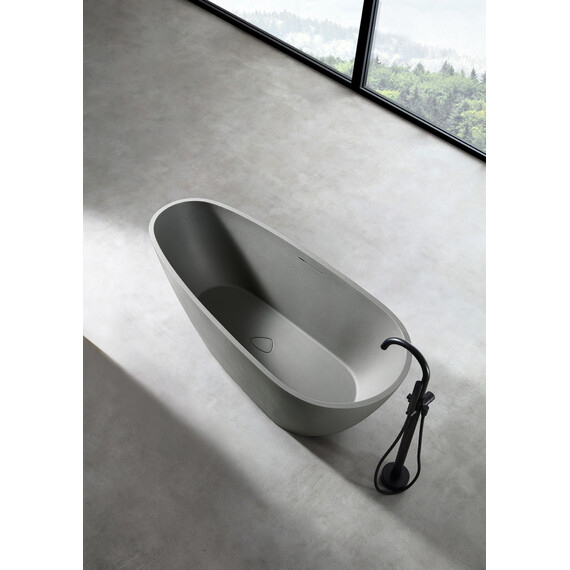 ВАННА ИЗ ИСКУССТВЕННОГО КАМНЯ ABBER DORTMUND AM9911MLG СВЕТЛО-СЕРАЯ МАТОВАЯ