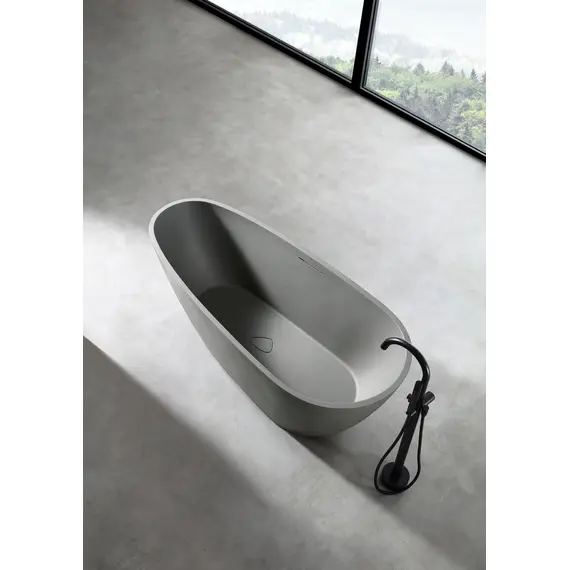 ВАННА ИЗ ИСКУССТВЕННОГО КАМНЯ ABBER DORTMUND AM9911MLG СВЕТЛО-СЕРАЯ МАТОВАЯ