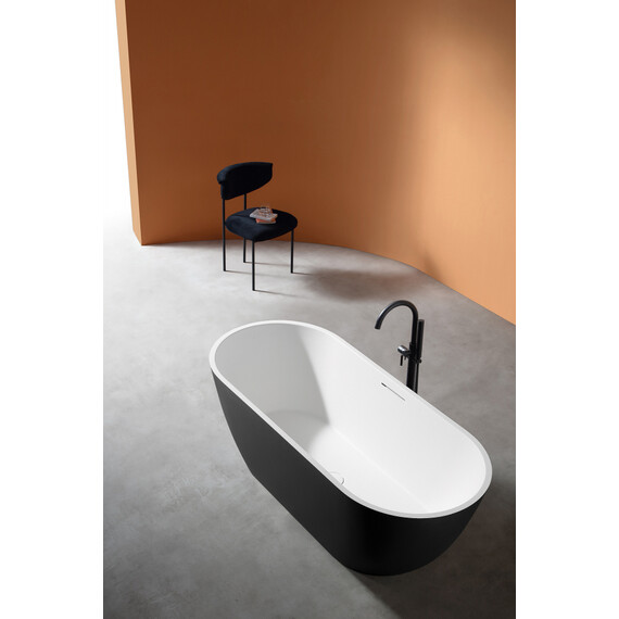 ВАННА ИЗ ИСКУССТВЕННОГО КАМНЯ ABBER FRANKFURT AM9941BW ЧЕРНО-БЕЛАЯ МАТОВАЯ