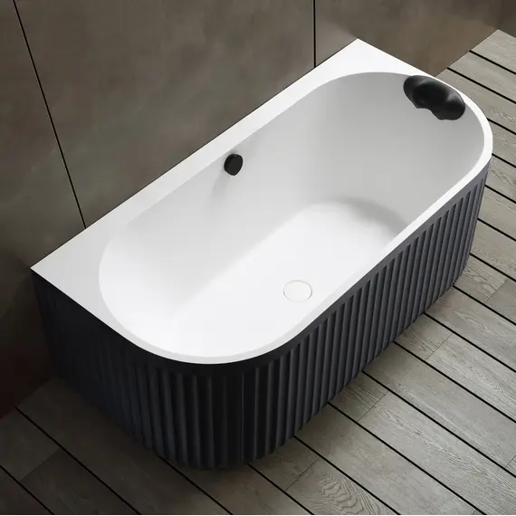 ВАННА ИЗ ИСКУССТВЕННОГО КАМНЯ ABBER LEIPZIG AM9916BW ЧЕРНО-БЕЛАЯ МАТОВАЯ