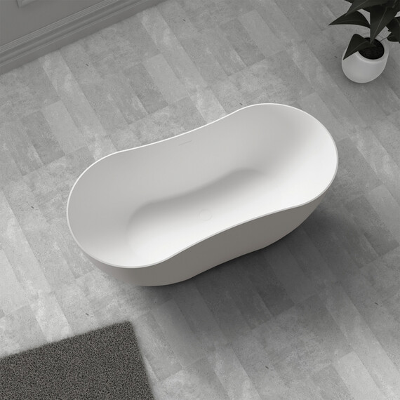 ВАННА ИЗ ИСКУССТВЕННОГО КАМНЯ ABBER STEIN AS9604 БЕЛАЯ МАТОВАЯ