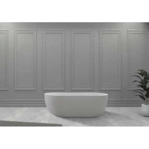 ВАННА ИЗ ИСКУССТВЕННОГО КАМНЯ ABBER STEIN AS9604 БЕЛАЯ МАТОВАЯ