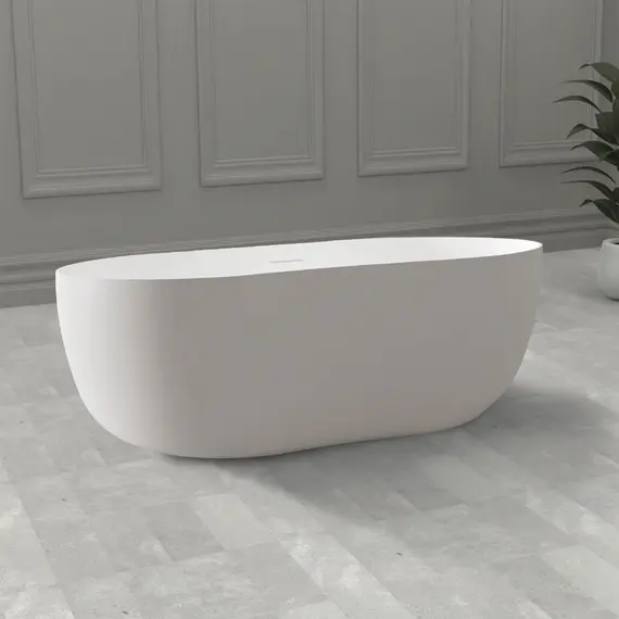 ВАННА ИЗ ИСКУССТВЕННОГО КАМНЯ ABBER STEIN AS9604 БЕЛАЯ МАТОВАЯ