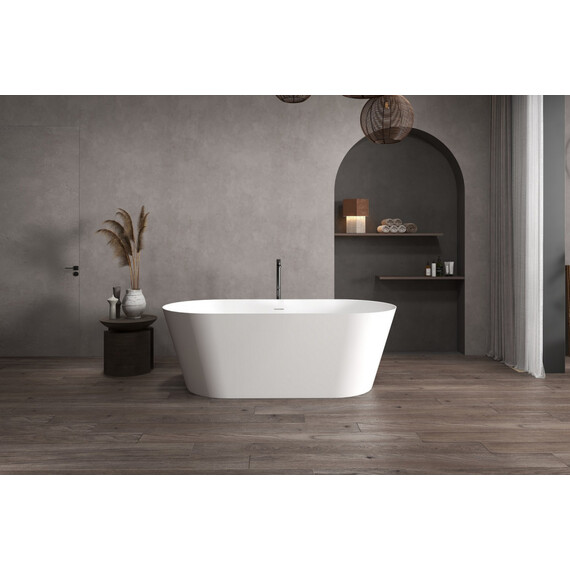 ВАННА ИЗ ИСКУССТВЕННОГО КАМНЯ ABBER STEIN AS9605 БЕЛАЯ МАТОВАЯ