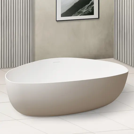 ВАННА ИЗ ИСКУССТВЕННОГО КАМНЯ ABBER STEIN AS9608 БЕЛАЯ МАТОВАЯ