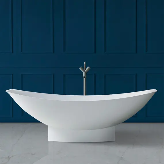 ВАННА ИЗ ИСКУССТВЕННОГО КАМНЯ ABBER STEIN AS9610 БЕЛАЯ МАТОВАЯ