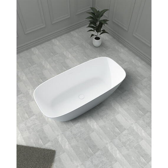 ВАННА ИЗ ИСКУССТВЕННОГО КАМНЯ ABBER STEIN AS9612-1.7 БЕЛАЯ МАТОВАЯ