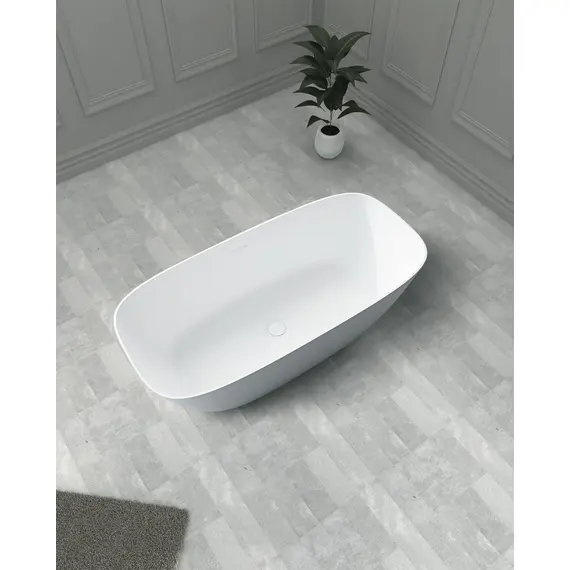 ВАННА ИЗ ИСКУССТВЕННОГО КАМНЯ ABBER STEIN AS9612-1.7 БЕЛАЯ МАТОВАЯ