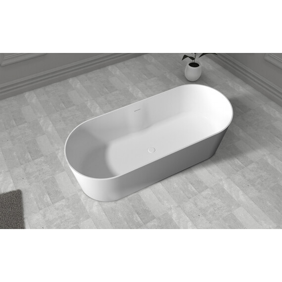 ВАННА ИЗ ИСКУССТВЕННОГО КАМНЯ ABBER STEIN AS9614 БЕЛАЯ МАТОВАЯ