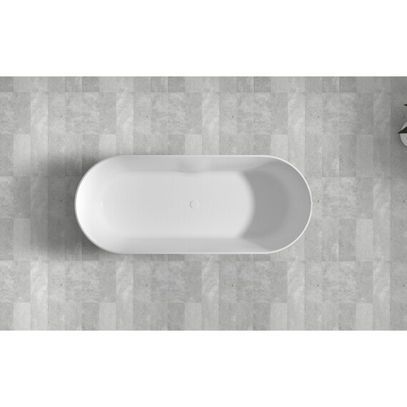 ВАННА ИЗ ИСКУССТВЕННОГО КАМНЯ ABBER STEIN AS9614 БЕЛАЯ МАТОВАЯ