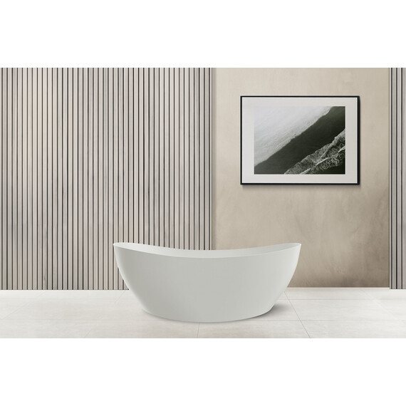 ВАННА ИЗ ИСКУССТВЕННОГО КАМНЯ ABBER STEIN AS9615-1.6 БЕЛАЯ МАТОВАЯ