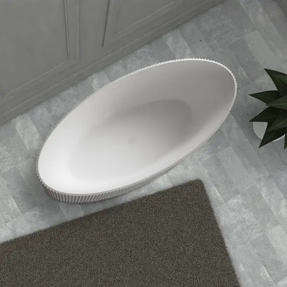 ВАННА ИЗ ИСКУССТВЕННОГО КАМНЯ ABBER STEIN AS9627 БЕЛАЯ МАТОВАЯ