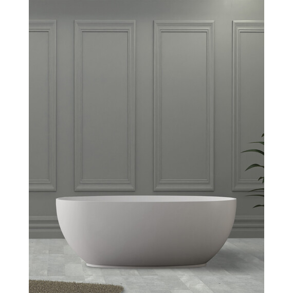 ВАННА ИЗ ИСКУССТВЕННОГО КАМНЯ ABBER STEIN AS9641-1.3 БЕЛАЯ МАТОВАЯ