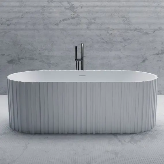 ВАННА ИЗ ИСКУССТВЕННОГО КАМНЯ ABBER STEIN AS9653 БЕЛАЯ МАТОВАЯ