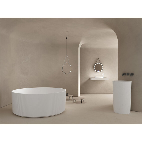 ВАННА ИЗ ИСКУССТВЕННОГО КАМНЯ ABBER STEIN AS9679 БЕЛАЯ МАТОВАЯ