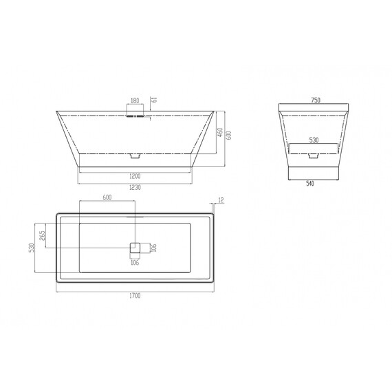 ВАННА ИЗ ИСКУССТВЕННОГО КАМНЯ ABBER BERLIN AM9912 БЕЛАЯ МАТОВАЯ