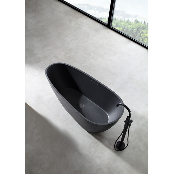 ВАННА ИЗ ИСКУССТВЕННОГО КАМНЯ ABBER DORTMUND AM9911B ЧЕРНАЯ МАТОВАЯ