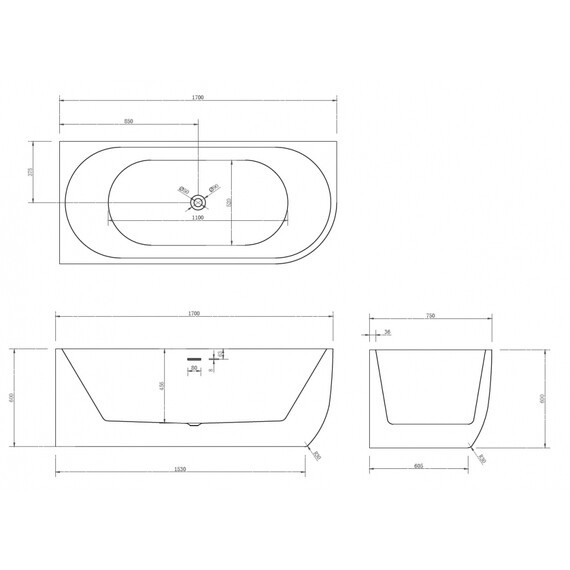 АКРИЛОВАЯ ВАННА ABBER AB9315 L БЕЛАЯ