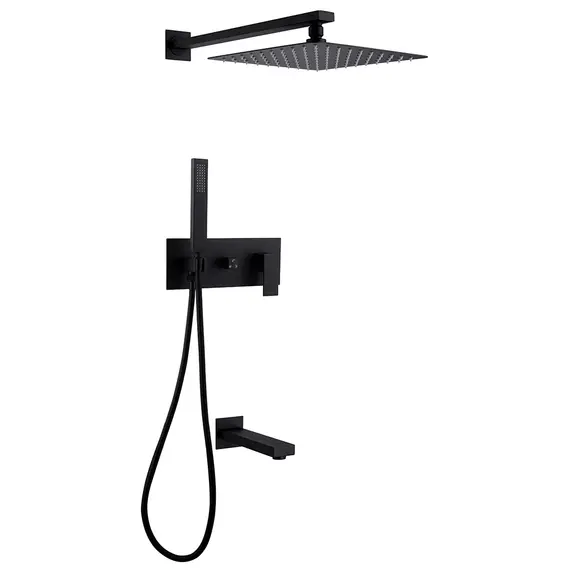 ДУШЕВАЯ СИСТЕМА ABBER DAHEIM AF8217B СКРЫТОГО МОНТАЖА С ИЗЛИВОМ, ЧЕРНАЯ МАТОВАЯ