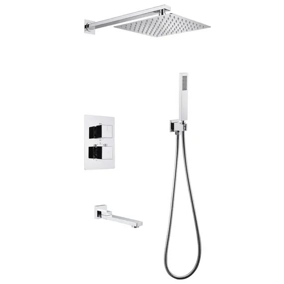 ДУШЕВАЯ СИСТЕМА ABBER DAHEIM AF8250 СКРЫТОГО МОНТАЖА С ИЗЛИВОМ, ТЕРМОСТАТ, ХРОМ